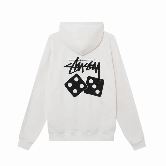 Stussy斯图西 经典骰子印花 初秋新款高品质宽松连帽卫衣 男女情侣款 面料：重磅纯棉380毛圈面料 工艺：Os宽松版型偏大，质感精梳棉面料，走线均是全身三线