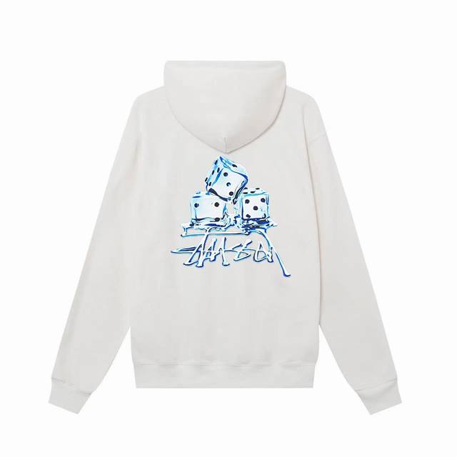 Stussy斯图西 冰块骰子印花 初秋新款高品质宽松连帽卫衣 男女情侣款 面料：重磅纯棉380毛圈面料 工艺：Os宽松版型偏大，质感精梳棉面料，走线均是全身三线