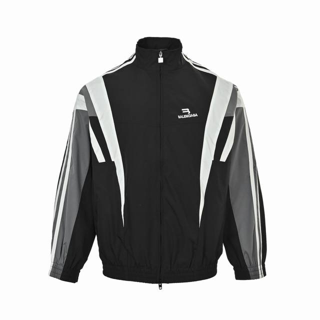 Balenciaga 巴黎世家 拼接撞色套装夹克外套 定制再生尼龙防水面料轻微压皱工艺，内里采用棉和莫代尔纤维！ 四季可穿 拉链设计侧面拉链口袋，小高立领设计前