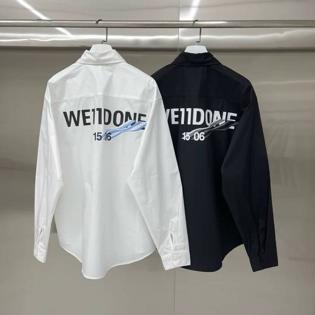 We11Done 海浪 6 衬衫长袖外套宽松休闲情侣款 面料：原版定制 %全棉面料 工艺：超级重工，区分普通市面低版本工艺，上手体验满满质感！印花绝对是分辨高低