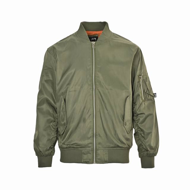 Stussy & Cdg 联名款刺绣飞行夹克外套 Stussy X Cdg Ma1 Jacket 40周年联名地图限定款面料采用军绿绸缎尼龙Ma1作为本次联名的