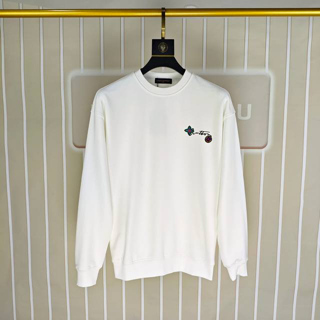 Lv 路易威登 2025秋冬新款原单男士休闲卫衣 高端定制 高版本 时尚百搭爆款Os宽松落肩偏大版型印花Logo图案设计 原版进口420克双股纯棉面料 螺纹袖口