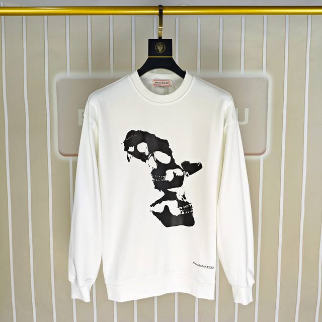 Mcq*Een 麦昆2025秋冬新款原单男士休闲卫衣 高端定制 高版本 时尚百搭爆款Os宽松偏大版型印花字母Logo图案设计 原版进口420克双股纯棉面料 螺纹