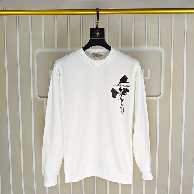 Mcq*Een 麦昆2025秋冬新款原单男士休闲卫衣 高端定制 高版本 时尚百搭爆款Os宽松偏大版型印花字母Logo图案设计 原版进口420克双股纯棉面料 螺纹