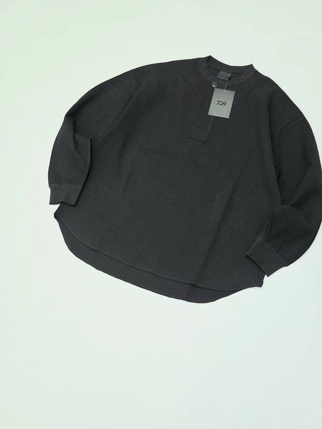 Daiwa Pier39 Tech Thermal Henley亨利领华夫格圆领长袖 280G华夫格面料 点状接触肌肤 不易起皱 定染罗纹 四针六线拼接 亨利领