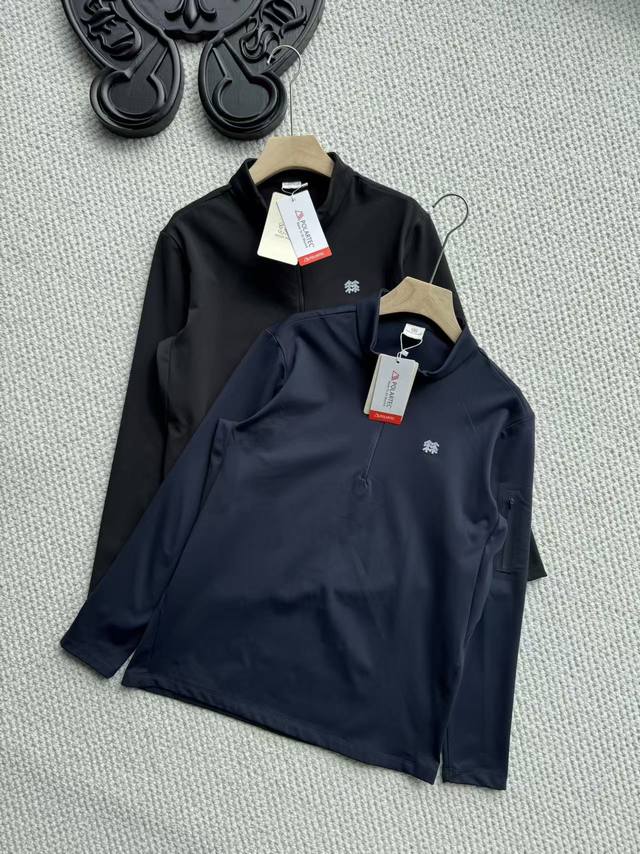 Kolon Sport可隆抓绒衣保暖男士Polartec混纺半拉链长袖T恤打底卫衣--- 左臂热压口袋采用激光切割贴合，感觉利落！提升外观质感！ 胸前是刺绣的经