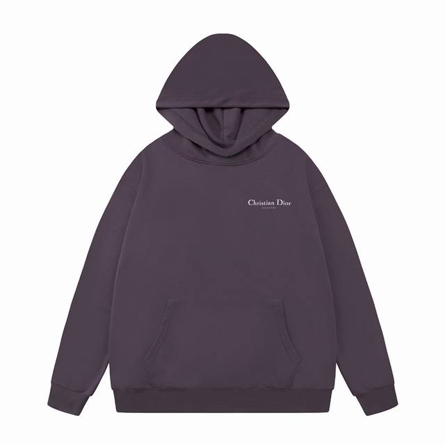 Dior 迪奥 2025秋冬新款 轻奢主义 简易印花字母Logo Os落肩版型 袋鼠口袋 男女同款 连帽卫衣 定制430克重毛圈面料 领标吊牌主唛三标齐全 颜色