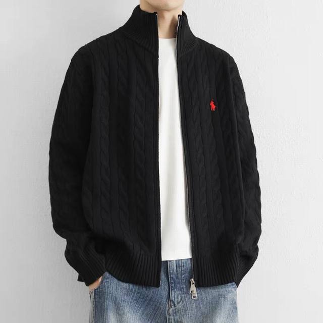 Ralph Lauren 拉夫劳伦针织拉链毛衣外套夹克情侣男女同款 纯色小马刺绣Logo麻花针织毛衣复古学院风 手感舒适度满分 承包春秋冬的衣橱必备单品 天冷叠