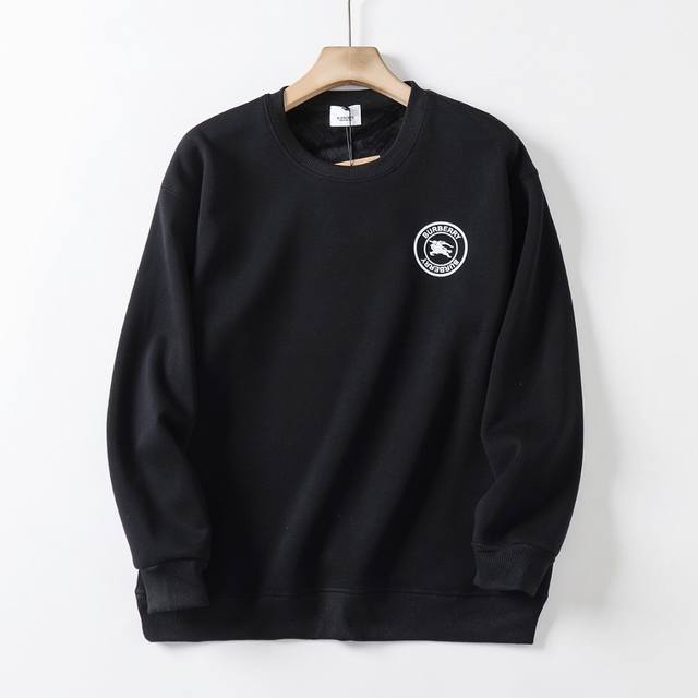 加绒品控款 #Burberry 巴宝莉 经典徽章内搭加绒加厚银狐绒圆领卫衣情侣款 *380克新疆长绒棉纯棉面料32支棉纱精仿内里复合银狐绒上身效果非常的舒适亲肤