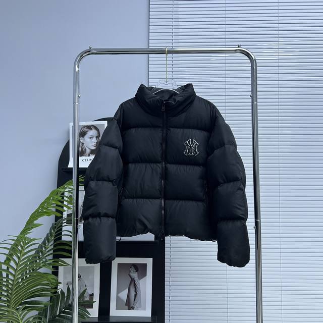 正-品-级 Mlb短款面包服 Mlb 纽约洋基队 Logo立领拉链长袖羽绒服外套 男女同款 Mlb纽约洋基队 23Ss 大标字母立领面包服羽绒服 Mlb不仅融合