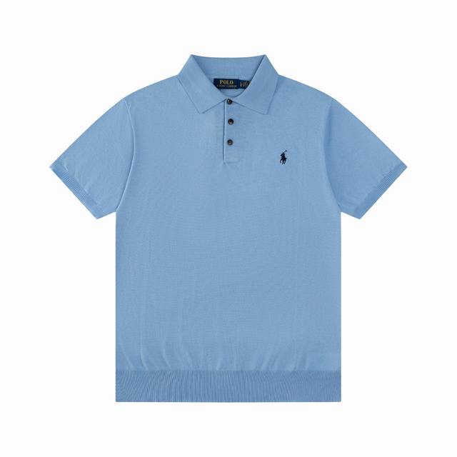 R77 Ralph Lauren拉夫劳伦针织小马刺绣翻领Polo衫三粒扣毛衣 短袖开胸衫T恤 官网同步 男女同款 尺码：S-Xl 颜色： 白色 蓝色 灰色 深灰