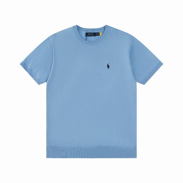 R76 Ralph Lauren拉夫劳伦针织小马刺绣圆领毛衣 短袖T恤 官网同步 男女同款 尺码：S-Xl 颜色： 白色 蓝色 卡其色 军绿 深灰色 灰色 藏青