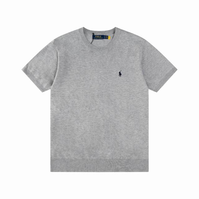 R76 Ralph Lauren拉夫劳伦针织小马刺绣圆领毛衣 短袖T恤 官网同步 男女同款 尺码：S-Xl 颜色： 白色 蓝色 卡其色 军绿 深灰色 灰色 藏青