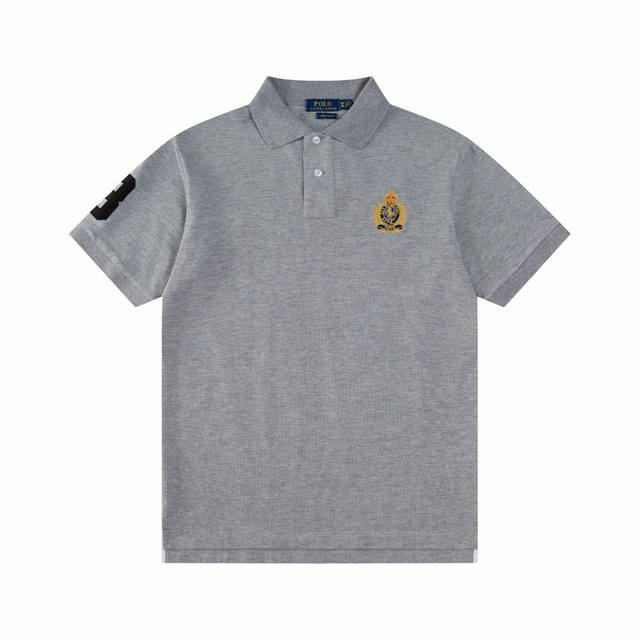 R71 Ralph Lauren 拉夫劳伦金马标背后三匹小马Logo刺绣休闲赛马 翻领Polo衫 T恤短袖 S~Xxl 黑色 藏青 灰色 白色 原版面料 %珠地