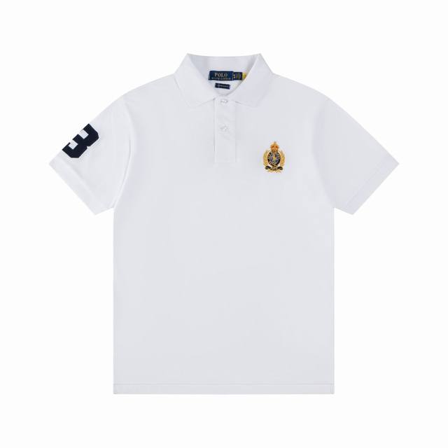 R71 Ralph Lauren 拉夫劳伦金马标背后三匹小马Logo刺绣休闲赛马 翻领Polo衫 T恤短袖 S~Xxl 黑色 藏青 灰色 白色 原版面料 %珠地