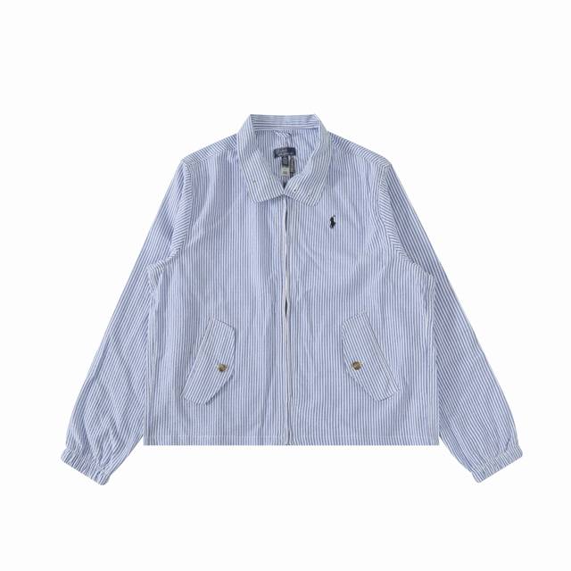 R14 Ralph Lauren拉夫劳伦 夏季薄款立领拉链直筒长袖夹克外套 虞书欣同款 虞书欣同款上身的一个爆款，得物已断货，面料非常轻薄软软的泡泡纱衬衫面料