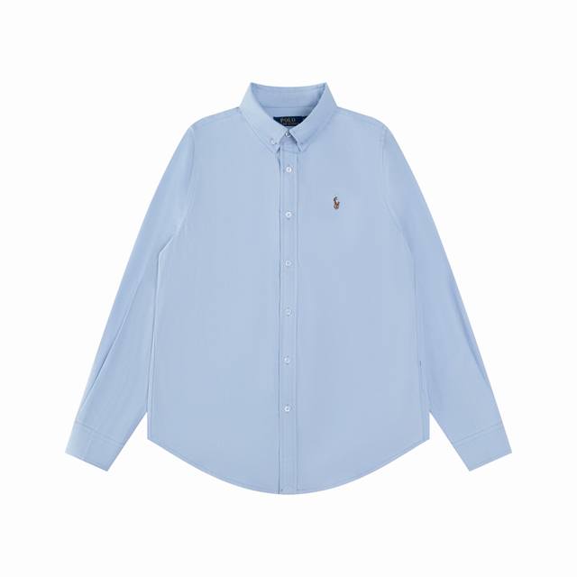 R61 Ralph Lauren拉夫劳伦牛津纺彩马Logo刺绣排扣翻领经典长袖休闲衬衫 颜色：白色 灰色 浅蓝 湖水绿 黄色 粉色 紫色 卡其色 藏青色 黑色