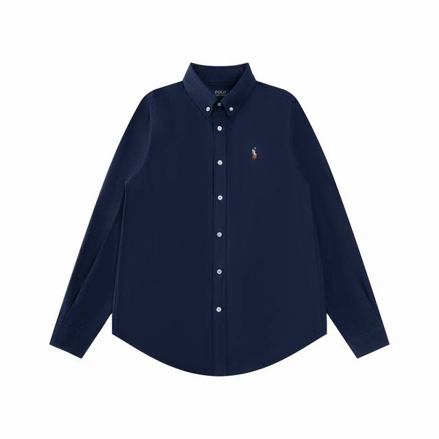 R61 Ralph Lauren拉夫劳伦牛津纺彩马Logo刺绣排扣翻领经典长袖休闲衬衫 颜色：白色 灰色 浅蓝 湖水绿 黄色 粉色 紫色 卡其色 藏青色 黑色