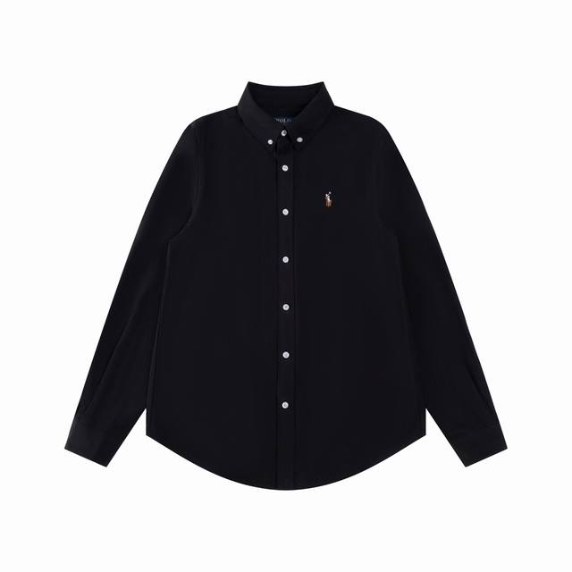 R61 Ralph Lauren拉夫劳伦牛津纺彩马Logo刺绣排扣翻领经典长袖休闲衬衫 颜色：白色 灰色 浅蓝 湖水绿 黄色 粉色 紫色 卡其色 藏青色 黑色