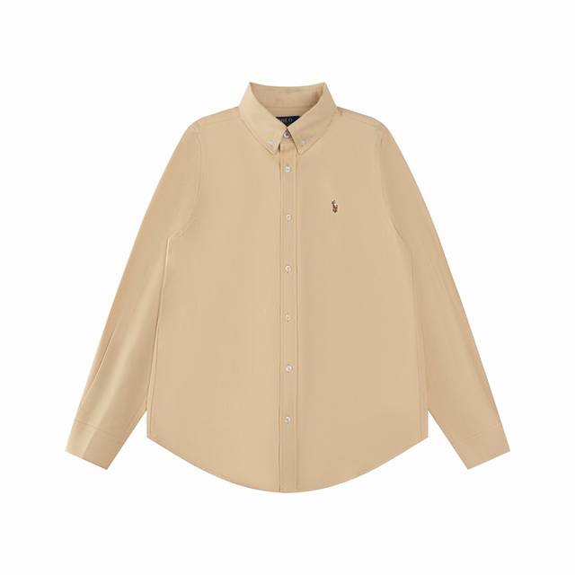R61 Ralph Lauren拉夫劳伦牛津纺彩马Logo刺绣排扣翻领经典长袖休闲衬衫 颜色：白色 灰色 浅蓝 湖水绿 黄色 粉色 紫色 卡其色 藏青色 黑色