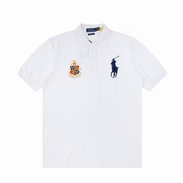 R31 Polo Ralph Lauren 拉夫劳伦 基础大马皇冠俱乐部徽章刺绣Logo Big Pony 翻领Polo衫 T恤短袖 S~Xxl 黑色 藏青 灰