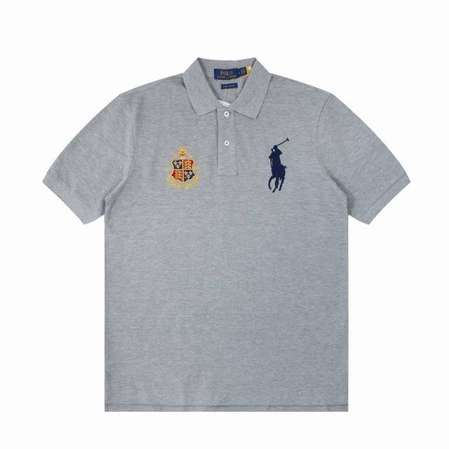 R31 Polo Ralph Lauren 拉夫劳伦 基础大马皇冠俱乐部徽章刺绣Logo Big Pony 翻领Polo衫 T恤短袖 S~Xxl 黑色 藏青 灰