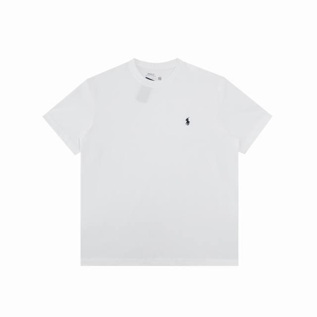 R33 Ralph Lauren 拉夫劳伦夏季新款纯色小马刺绣圆领短袖T恤 官网同步 男女同款 尺码：S-Xxl 颜色：黑色红标 白色 藏青色 浅灰色 蓝色 黑
