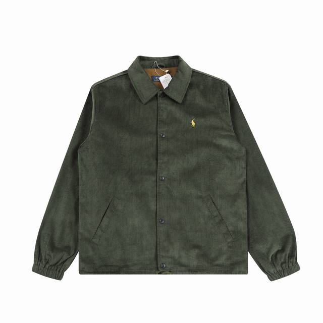 R48 Polo Ralph Lauren拉夫劳伦 复古灯芯绒教练夹克 老钱风外套 这款夹克采用秋冬季节代表性的灯芯绒面料，具有厚实的质感，柔软的触感， 配以高