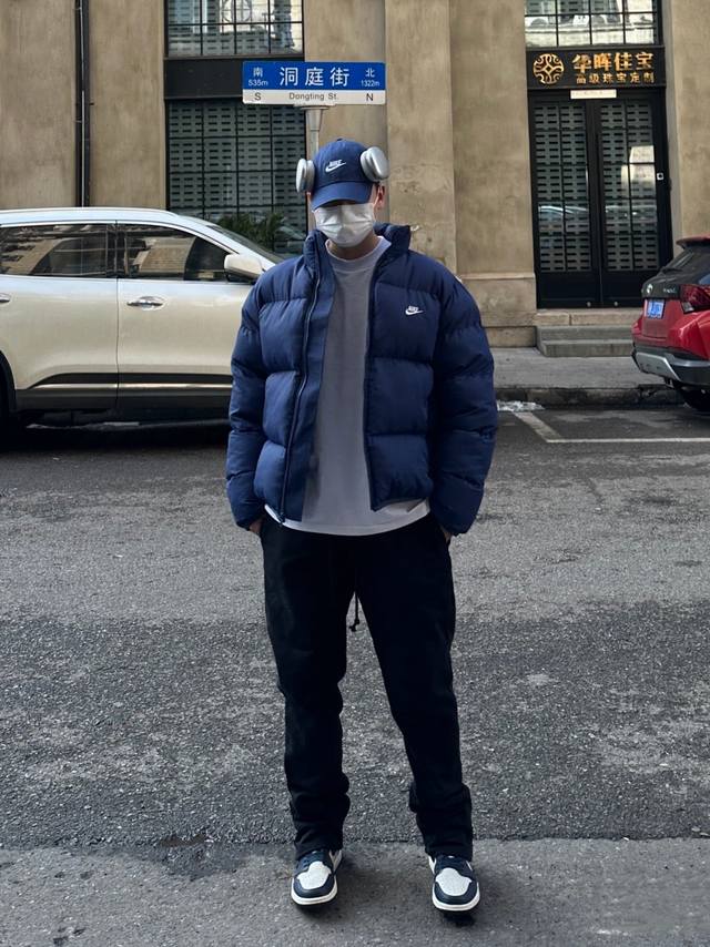 Nike耐克哈灵顿新款专柜同步明星同款面包服短款宽松情侣羽绒服 号：Fb769-410 顶级品质 原版复刻 高品质！纯正羽绒，区别通 羽绒服左胸Logo刺绣男女