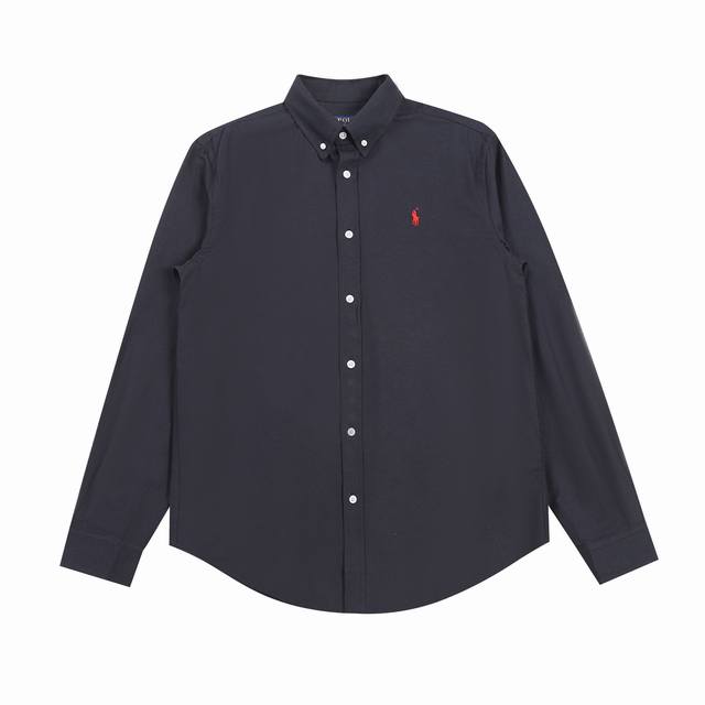 R28 Polo Ralph Lauren拉夫劳伦牛津纺纯色Logo刺绣排扣翻领经典长袖休闲衬衫 颜色：粉色 蓝色 浅蓝 酒红 军绿 藏青 卡其 白色 黑色 薄