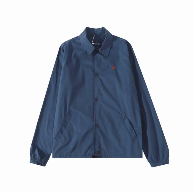 R02 Polo Ralph Lauren拉夫劳伦男士春秋薄款刺绣小标教练夹克 复古老钱风 舒适慵懒高级复古的色调，老爹外套的感觉，面料色彩是非常浓郁的藏青色