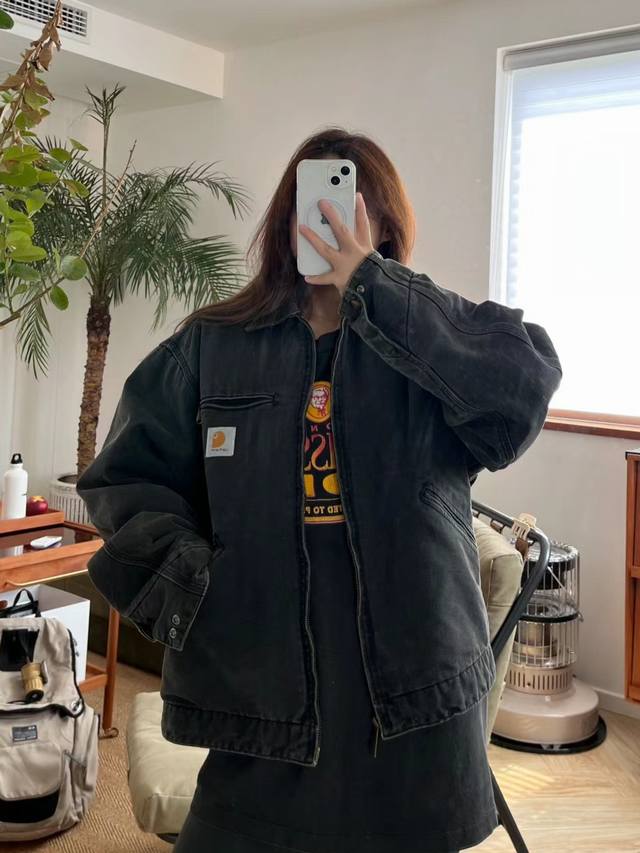 控 卡哈特Carhart J97美式石磨水洗重工底特律工装古着翻领帆布外套夹克 可以立的J97，支持各种对比 超硬挺，超防风 所见即所得！市面顶级版本，区别市场