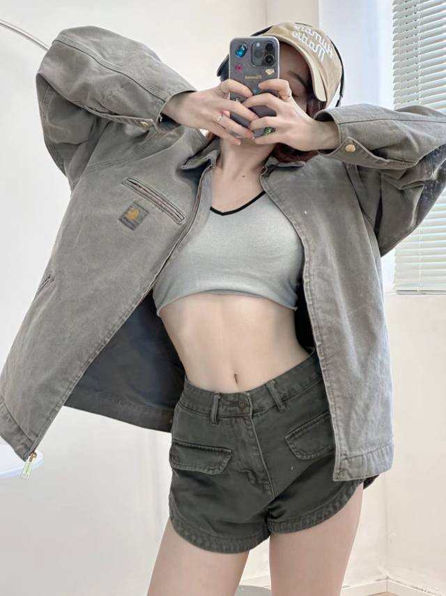 控 卡哈特Carhart J97美式石磨水洗重工底特律工装古着翻领帆布外套夹克 可以立的J97，支持各种对比 超硬挺，超防风 所见即所得！市面顶级版本，区别市场