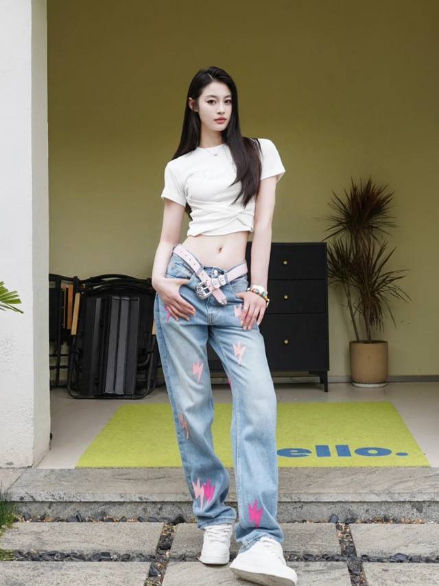 控 Amexnocap闪电拼皮满印高街风格水洗牛仔裤 原版复刻 顶级品质 众多明星网红同款，上身百搭新潮牛仔裤 采用Vintagelevis牛仔裤作为底板进行创