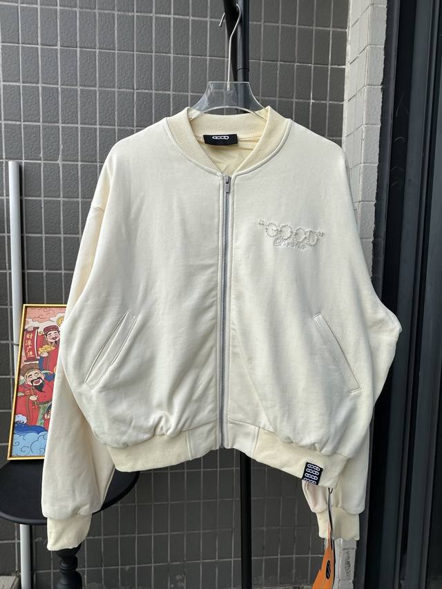 款号：Tt100 Goodbran珍珠串珠标语字母绣拉链连帽卫衣 面料采用500克毛圈高克重100%纯棉洗一辈子都不会变形的 男女同款 官网细节一致 全套包装