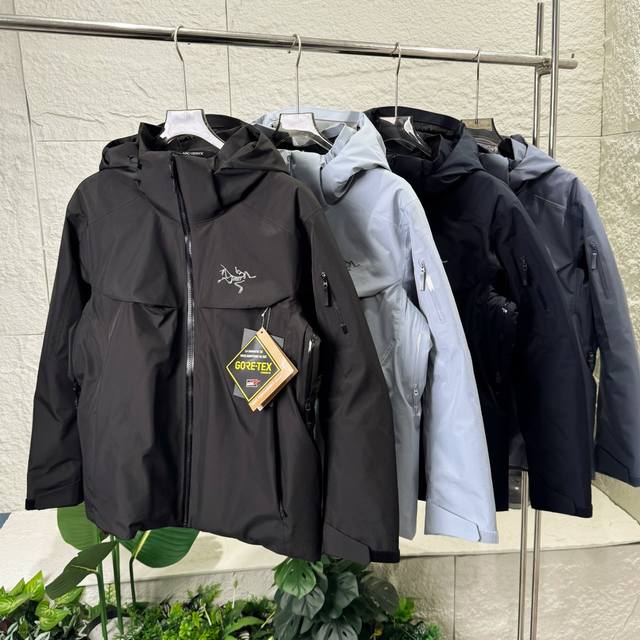 Arcteryx始祖鸟专柜级男女款大买菜羽绒服可拆卸帽Macai系列 Gtx 750蓬鹅绒Logo徽标防水保暖连帽滑雪羽绒服情侣款保暖冲锋衣 -顶级版本，区别老