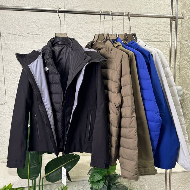 Descente 迪桑特男女三合一冲锋衣羽绒服情侣款羽绒内胆保暖内搭防风防水硬壳冲锋衣户外休闲 顶级配置 可拆卸羽绒服内胆全压胶外套 山系冲锋衣来袭 多重配色可