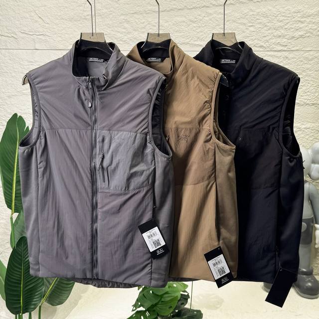 Arcteryx 始祖鸟Atom Lt Vest Gen 2.1 军鸟Leaf系列军鸟立领棉马甲情侣款羽绒马甲棉服背心 原版一比一定织定染尼龙面料。原版拆解开发