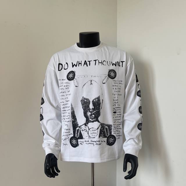 款号800 实拍 今年穿富二代一定会暴富 Enfants Riches Deprimes 忧郁的富二代牛头蒙面人像串标长袖 小鬼王凯琳同款 面料采用定织260G