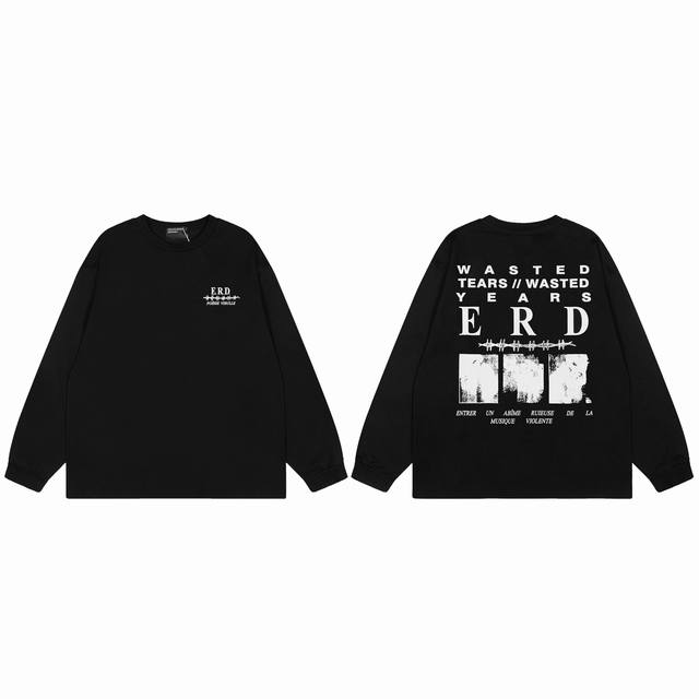 款号810 实拍 今年穿富二代一定会暴富 Enfants Riches Deprimes 忧郁的富二代荆棘锁链长袖 下摆卷边设计 面料采用定织260G32支双股