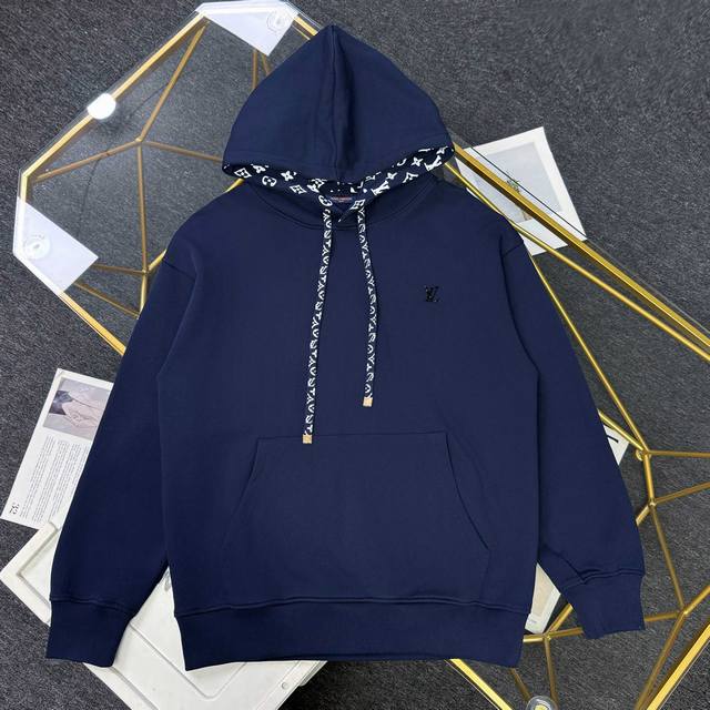 上新 纯原臻品 顶级复刻 Louis Vuitton Lv路易威登新款经典提花休闲连帽卫衣 - 款号：W230163 - 颜色：白色 藏青色 - 购入原版开模打