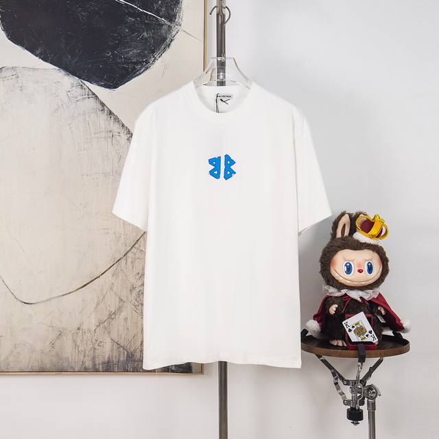 Zp版本［独家供应］ Balenciaga 巴黎世家 300克圆领短袖T恤 品牌经典 凹凸 胶印 立体 字母Logo压花工艺 官方同步 高版本 高品质 时尚个性