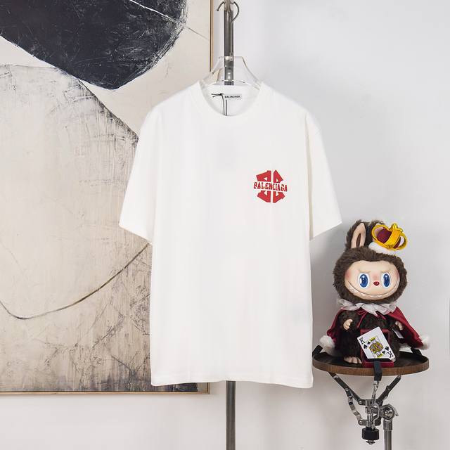 Zp版本［独家供应］ Balenciaga 巴黎世家 300克圆领短袖T恤 品牌经典 发泡 双层立体 字母Logo压花工艺 官方同步 高版本 高品质 时尚个性