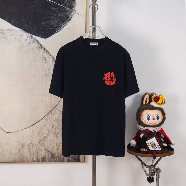 Zp版本［独家供应］ Balenciaga 巴黎世家 300克圆领短袖T恤 品牌经典 发泡 双层立体 字母Logo压花工艺 官方同步 高版本 高品质 时尚个性