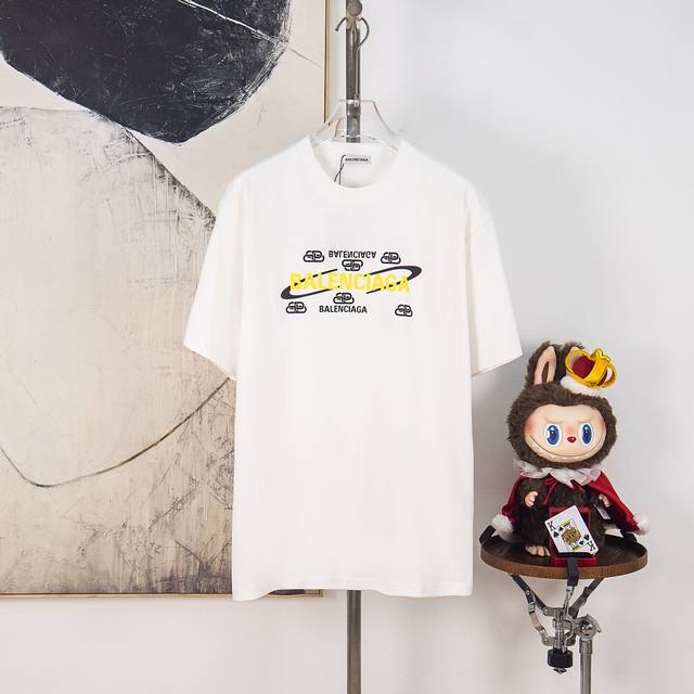 Zp版本［独家供应］ Balenciaga 巴黎世家 300克圆领短袖T恤 品牌经典 胶印 发泡 双层立体 字母Logo压花工艺 官方同步 高版本 高品质 时尚