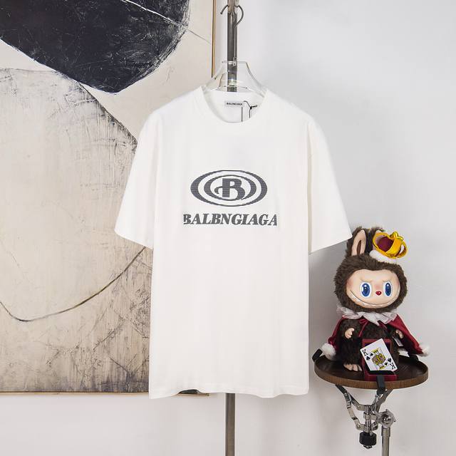 Zp版本［独家供应］ Balenciaga 巴黎世家 300克圆领短袖T恤 品牌经典 双层绒布 发泡字母Logo压花工艺 官方同步 高版本 高品质 时尚个性 百
