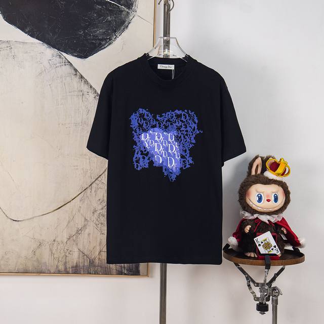 Zp版本［独家供应］ Dior 迪奥 300克圆领短袖T恤 品牌经典 蝴蝶 胶印 字母Logo压花工艺 官方同步 高版本 高品质 时尚个性 百搭潮流 纯原品质
