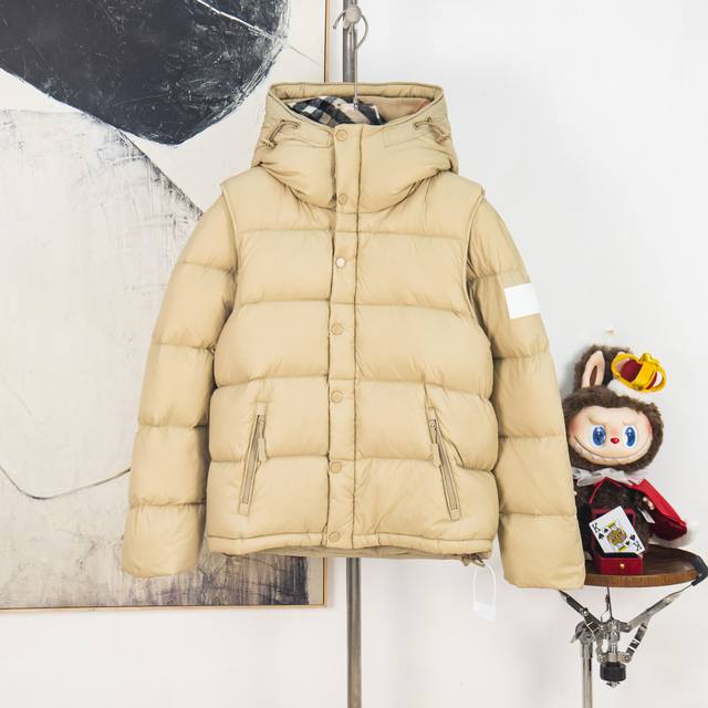 Zp版本［独家供应］ 巴宝莉脱袖两穿 可以当马甲 Burberry 巴宝莉 新款男女厚款羽绒服，原版五金面料，极具英国传统风格的奢侈品牌，手感舒适 挺括有型，袖