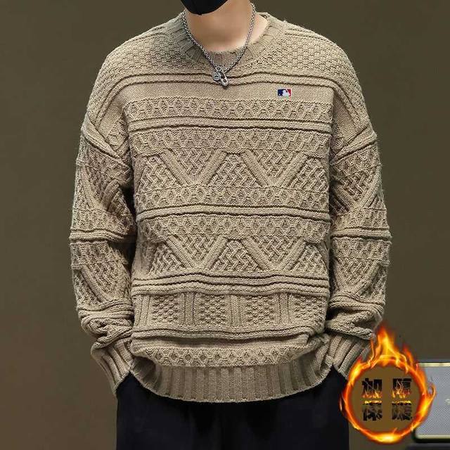 上新 加厚保暖 Mlb美职棒大联盟海外版美式复古秋冬新款男士加厚保暖潮牌宽松针织宽松圆领毛衣针织衫。 采用常规毛线 10针 12针 贴身穿亲肤材质，超火的配色