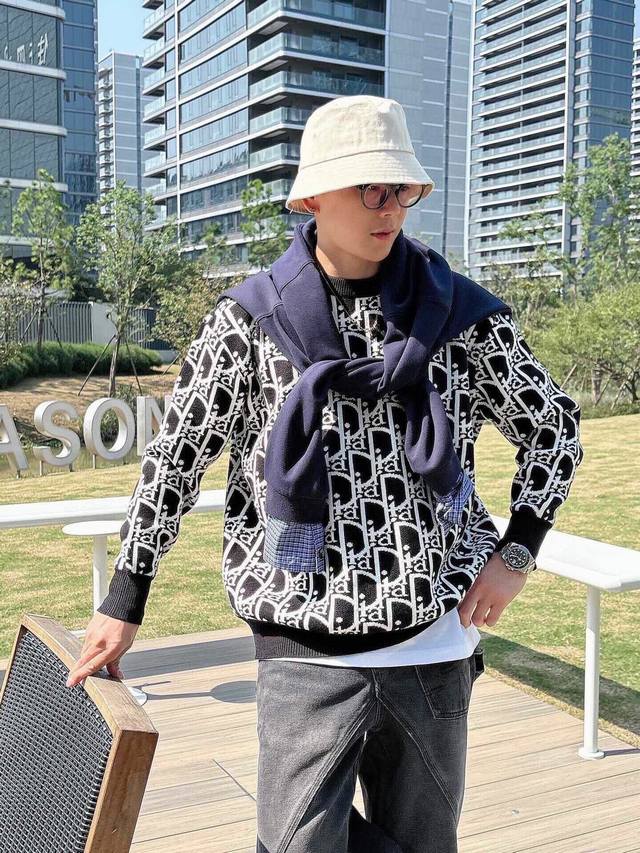 Drit 高定款 迪奥Ss新款老花提花羊毛针织毛衣 高品质 进口机编织制造采用羊毛含量纱线纱线定染新一季主打的无论颜色，工艺，元素颇为惊艳，高工艺做工老花经典L